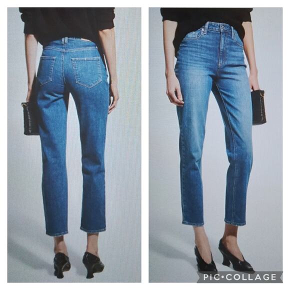 J445 GUC $189 PAIGE × Rosie High Waist Straight Leg sz 24 - Picture 1 of 10